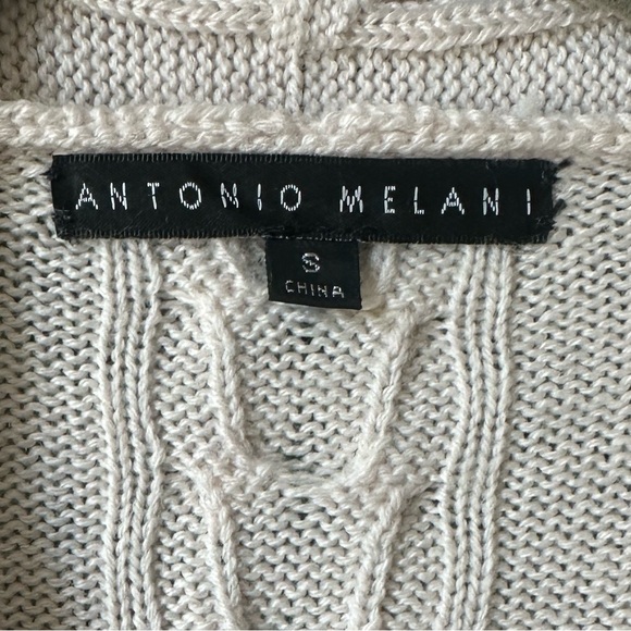 Antonio Melani Cable Knit V-Neck Peplum Sweater- SW2 - Picture 3 of 4